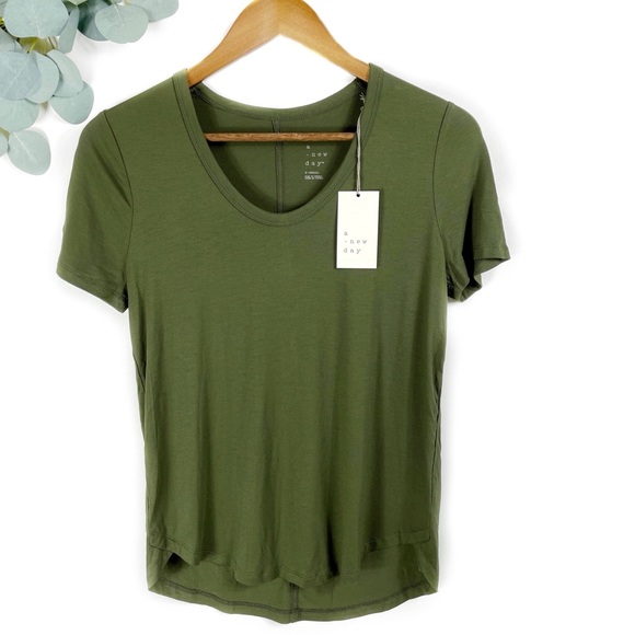 a new day Tops - A New Day | Olive Green Scoop Neck Top